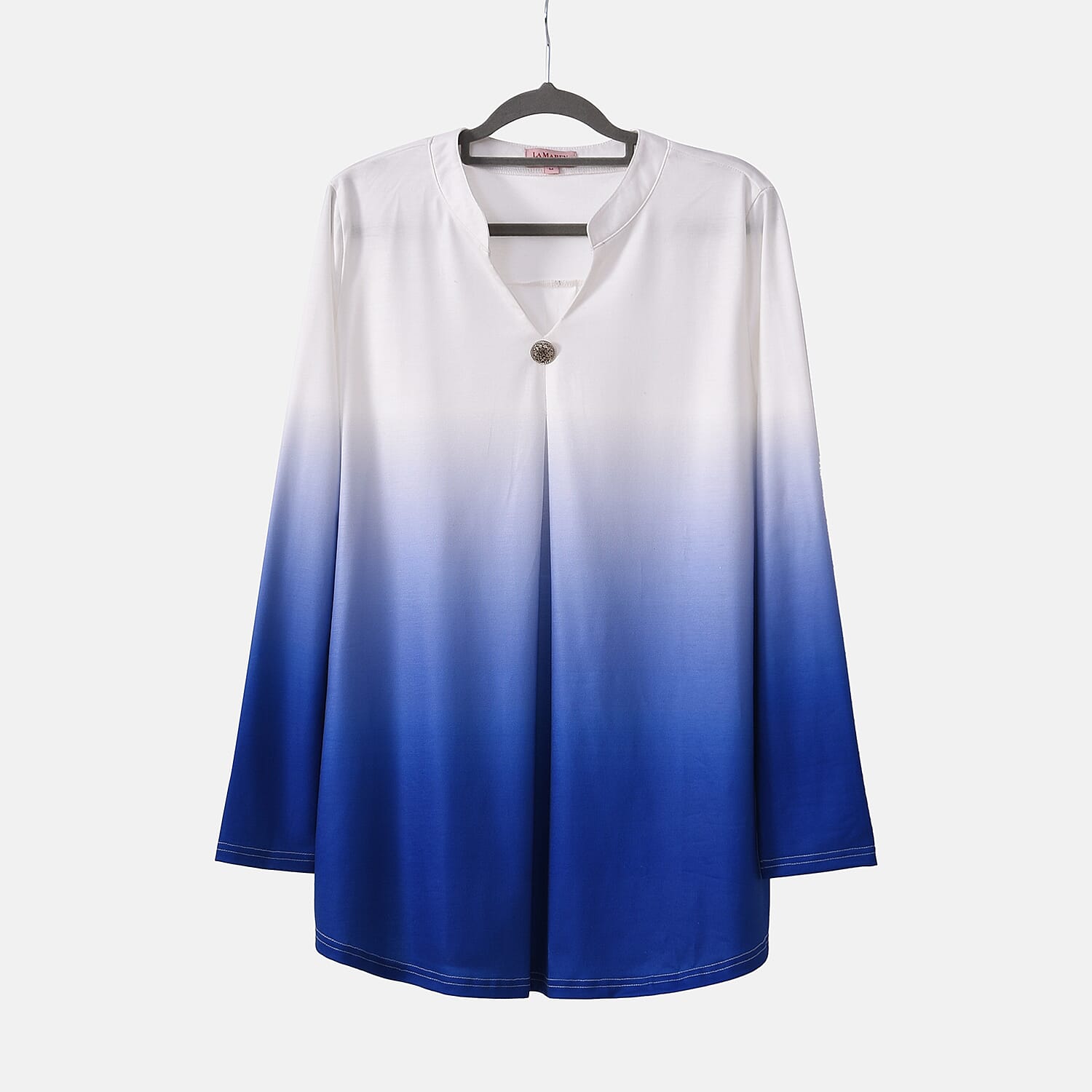 La Marey Gradient V-Neck Top - Red