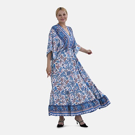 Viscose Printed Maxi  - Blue & Purple