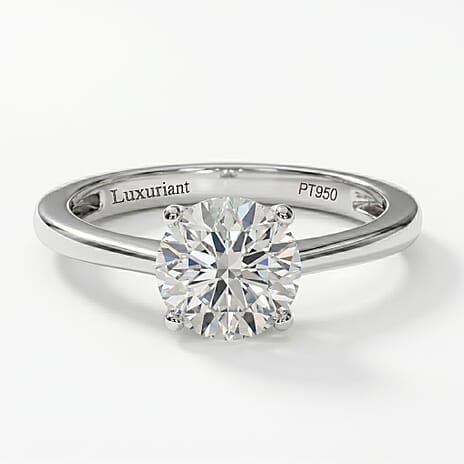 Luxuriant Diamond - 950 Platinum SGL Certified (2 Carat) Lab Grown Diamond Round (VS-G-H) Solitaire Ring