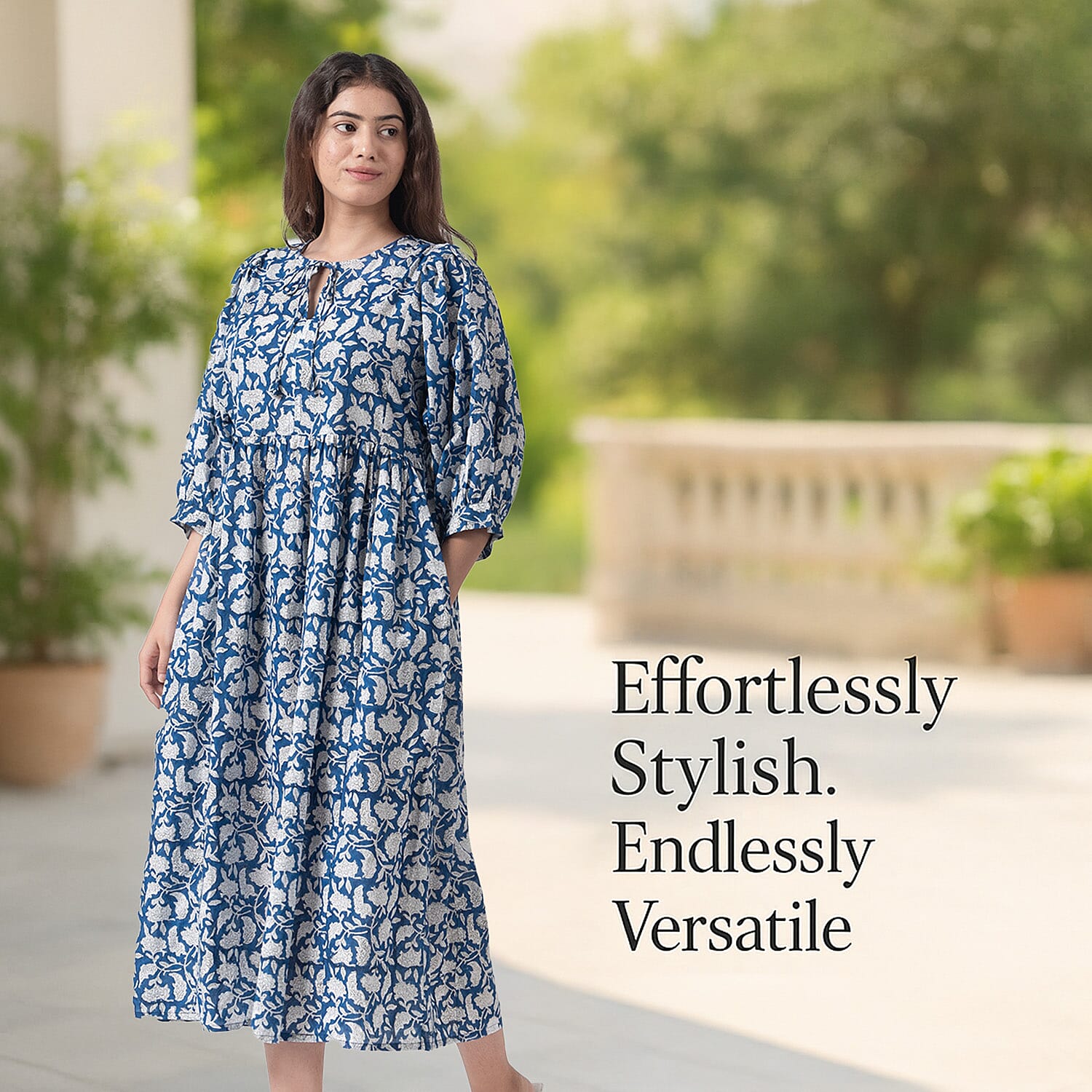  La Marey Pure Cotton A-Line Block Dress