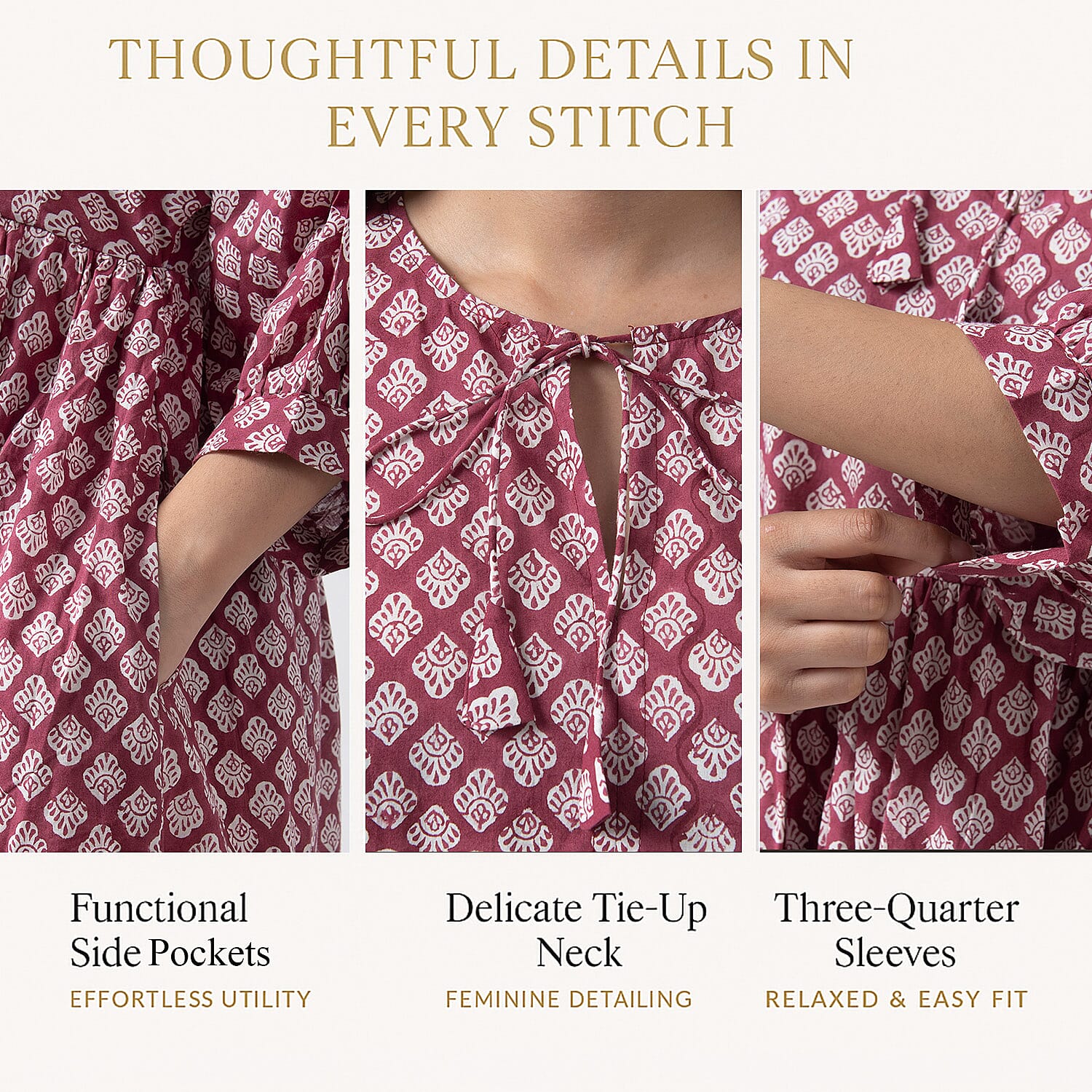  La Marey Pure Cotton A-Line Block Dress