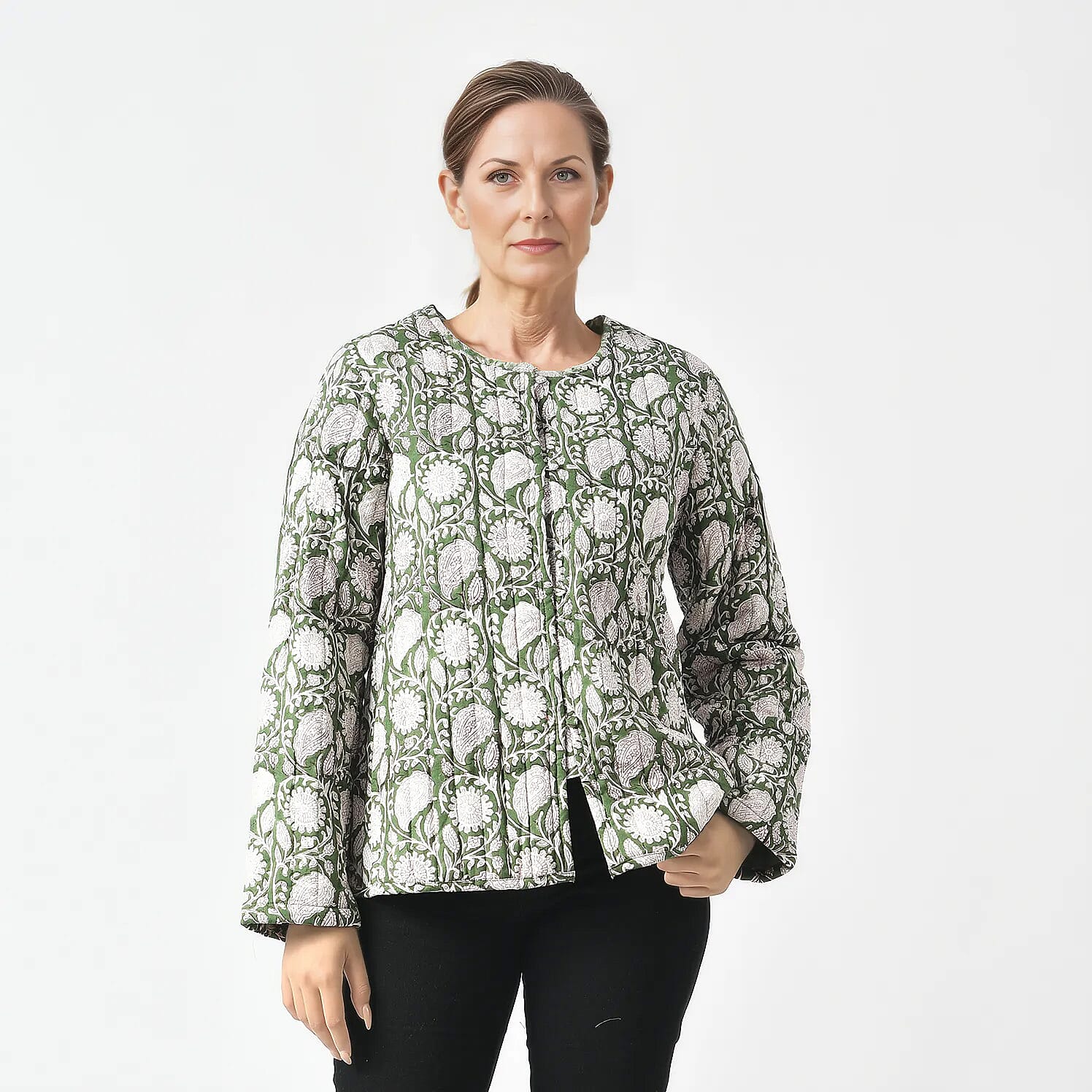 LA-MAREY pure cotton block print Jacket