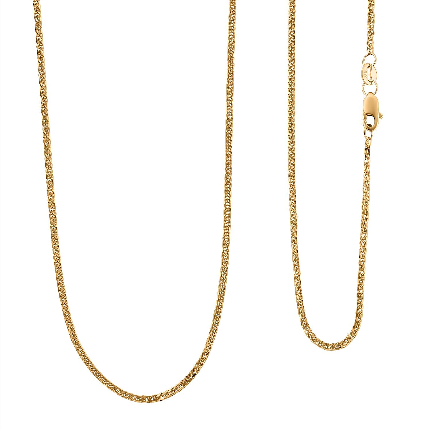 22K Yellow Gold Spiga Necklace (Size - 20)