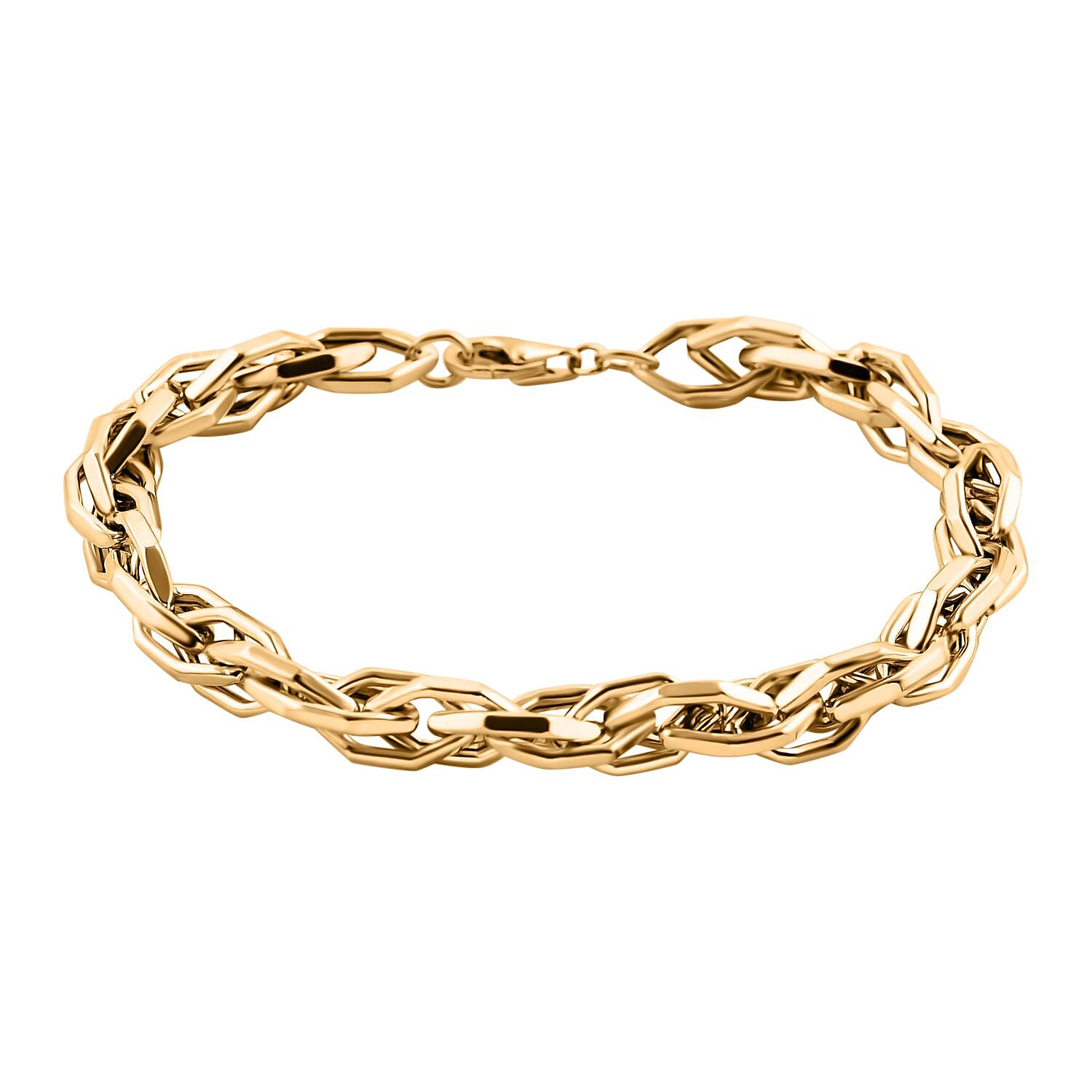 9K Yellow Gold Twisted Bolt Link Bracelet Gold Wt. 9.26 Gms (Size 7.25)