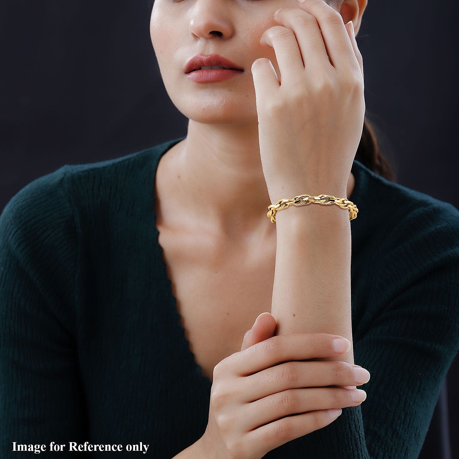 9K Yellow Gold Twisted Bolt Link Bracelet Gold Wt. 9.26 Gms (Size 7.25)