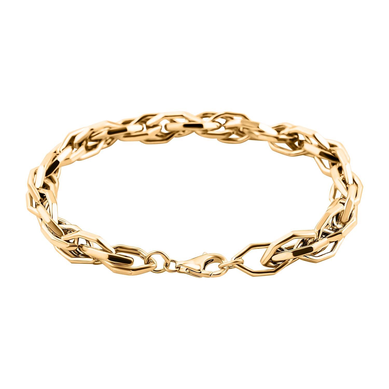 9K Yellow Gold Twisted Bolt Link Bracelet Gold Wt. 9.26 Gms (Size 7.25)