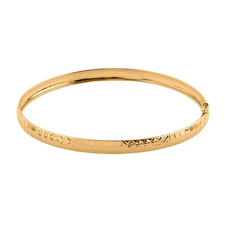 Limited Stock- 22K (91.6% Purity) Yellow Gold Diamond Cut Bangle 7.5 Inch , Gold Wt. 5.50Gms