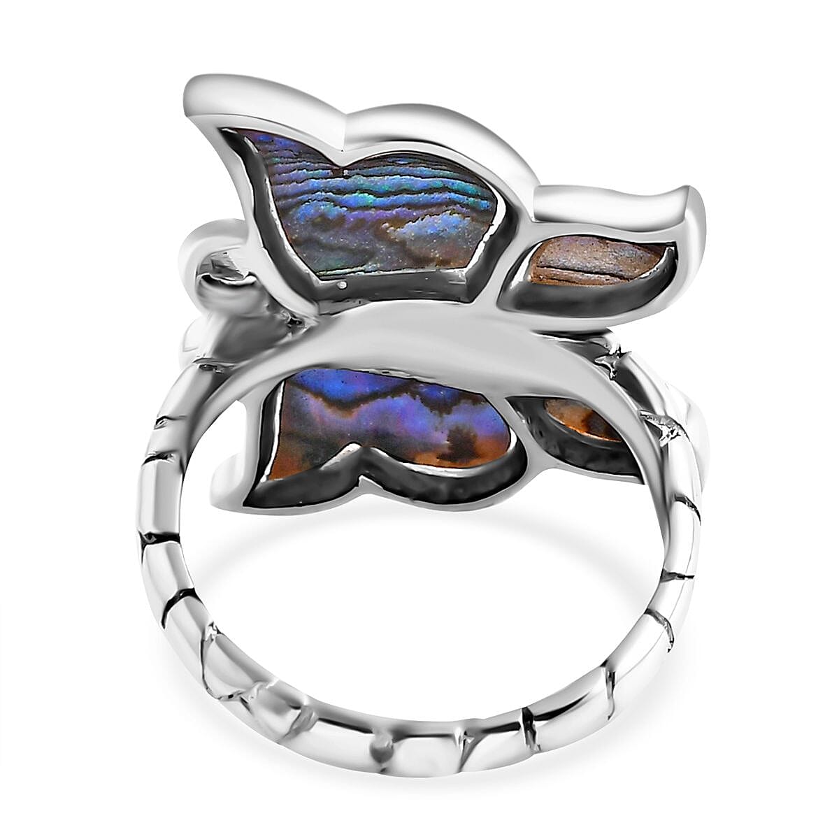 Royal Bali Collection Abalone Shell Ring Sterling Silver 2.95 Ct, Silver Wt. 6.08 Gms.