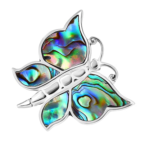 Royal Bali - Abalone Shell Butterfly Pendant Sterling Silver 5.00 Ct.