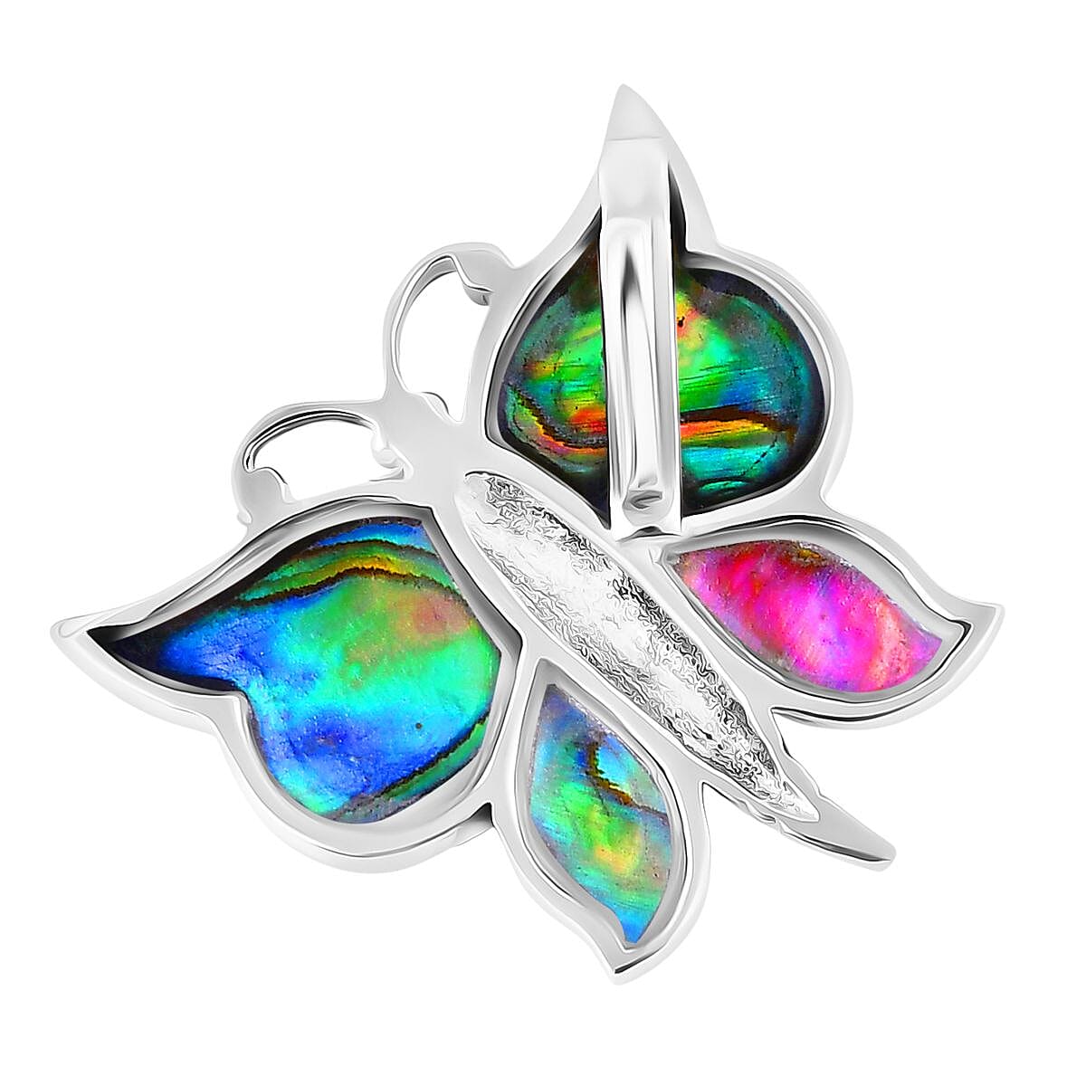 Royal Bali - Abalone Shell Butterfly Pendant Sterling Silver 5.00 Ct.