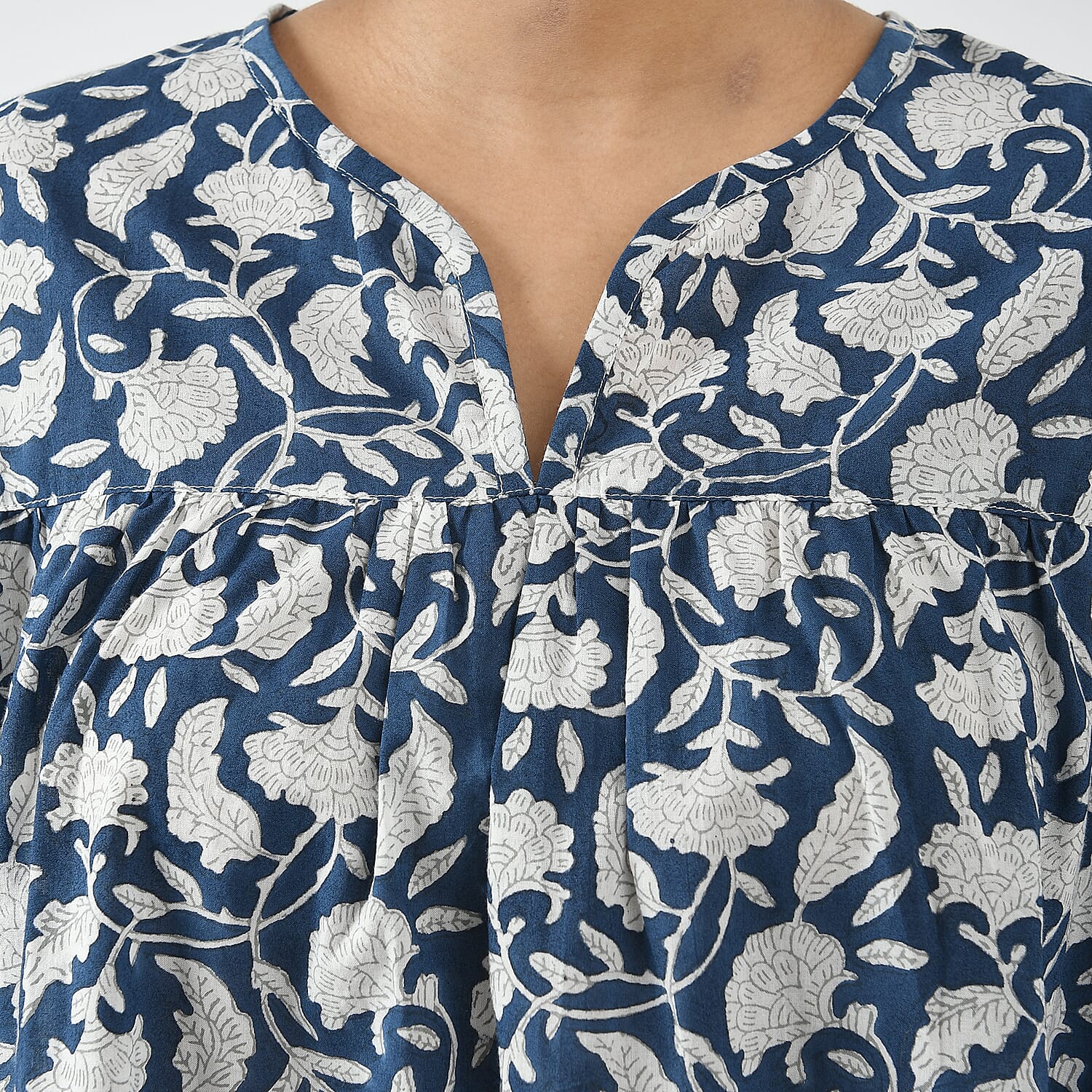 La Marey Pure Cotton Block Printed Blouse La Marey Pure Cotton Block Printed Blouse