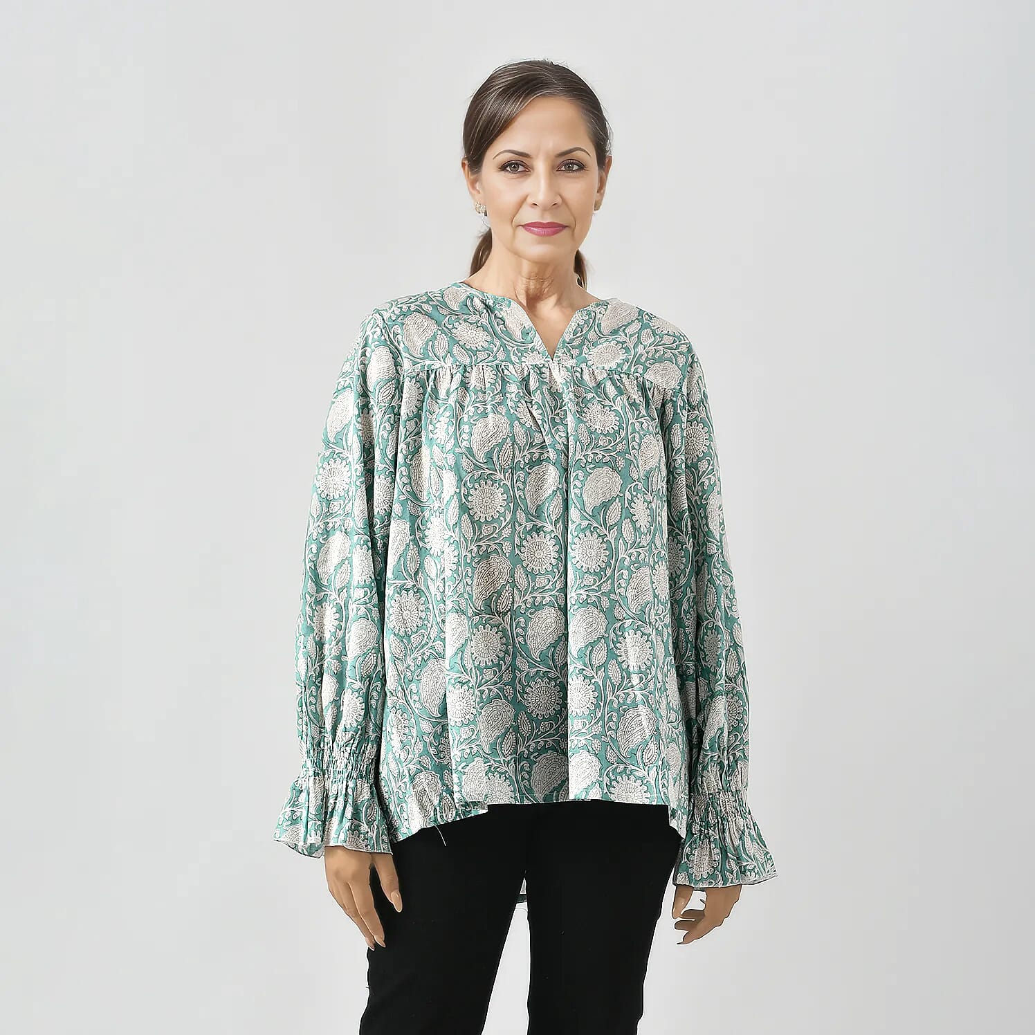  La Marey Pure Cotton Block Printed Blouse