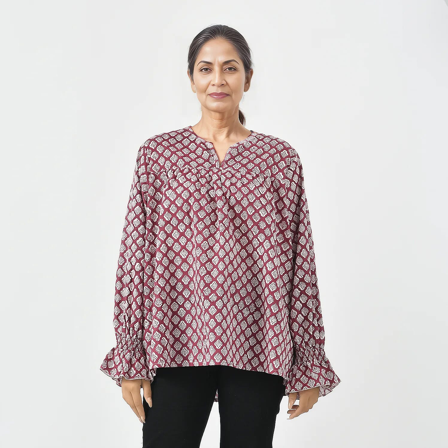  La Marey Pure Cotton Block Printed Blouse