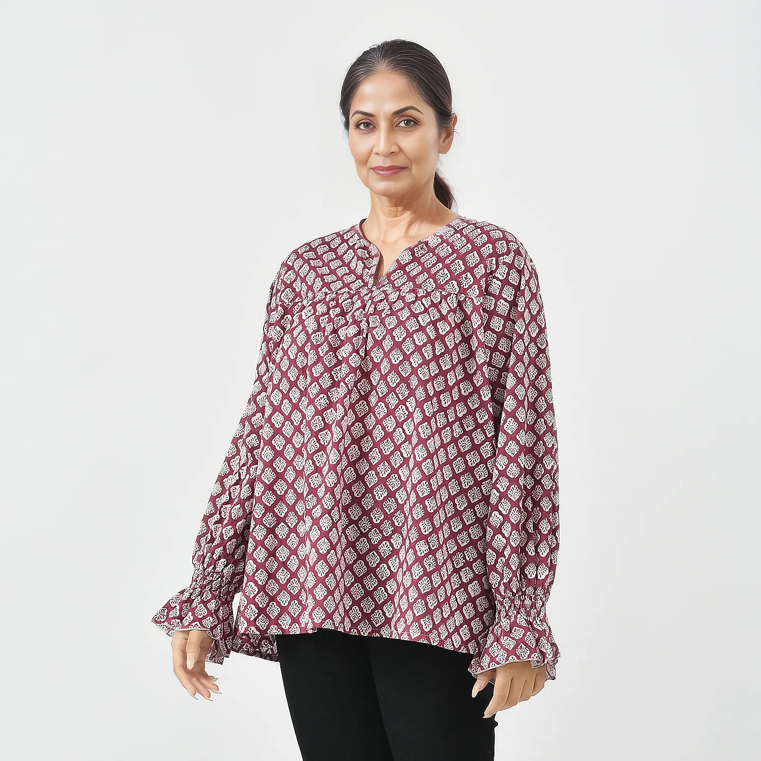  La Marey Pure Cotton Block Printed Blouse