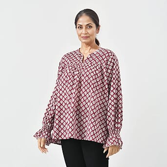 https://tjcuk.sirv.com/Products/77/4/7748316/Tamsy-Cotton-Block-Blouse-Size-73x1-cm-Burgundy-White_7748316_2.jpg?w=342&h=342