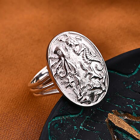 Royal Bali Collection - Sterling Silver Sea Safari Ring, Silver Wt. 8.46 Gms