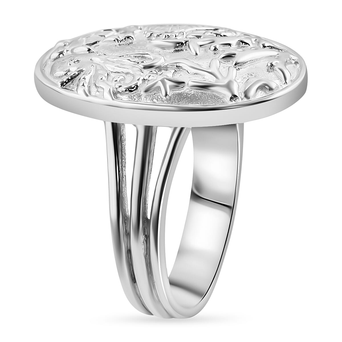 Royal Bali Collection - Sterling Silver Sea Safari Ring, Silver Wt. 8.46 Gms