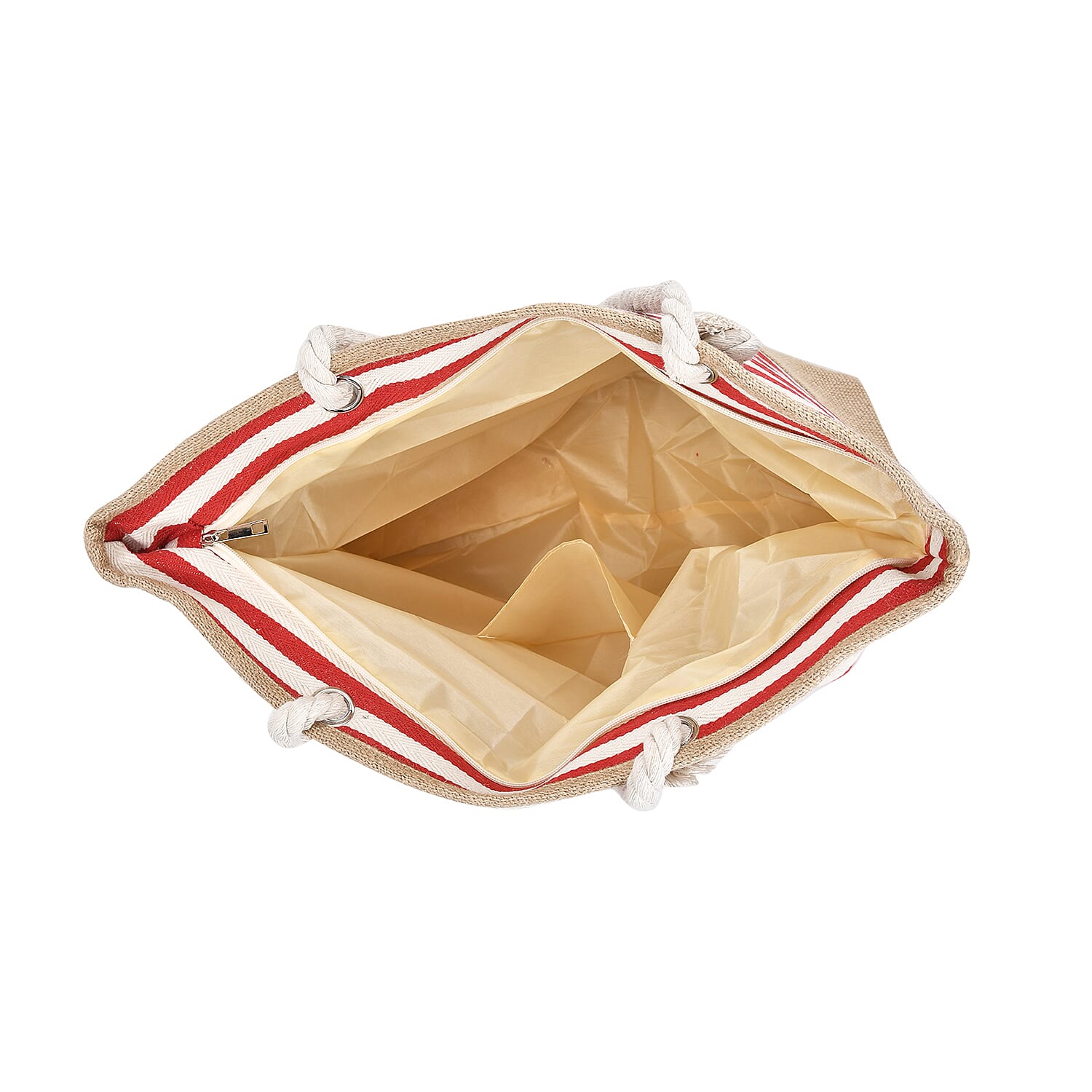 Multi-Purpose Striped Stylish Tote Bag - Red & White