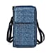 Designer Inspired - Tweed Look Crossbody Bag  - Blue