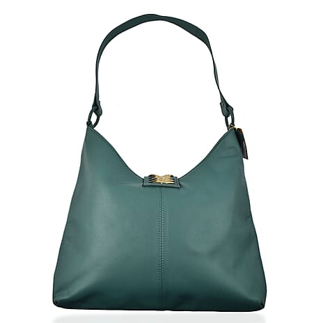 Designer inspired 100% Genuine Leather Slouch Bag - Turquoise