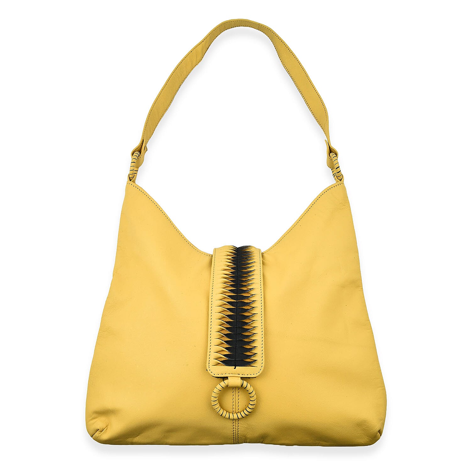 Set of 2 - Designer inspired 100% Genuine Leather Slouch Bag - Yellow