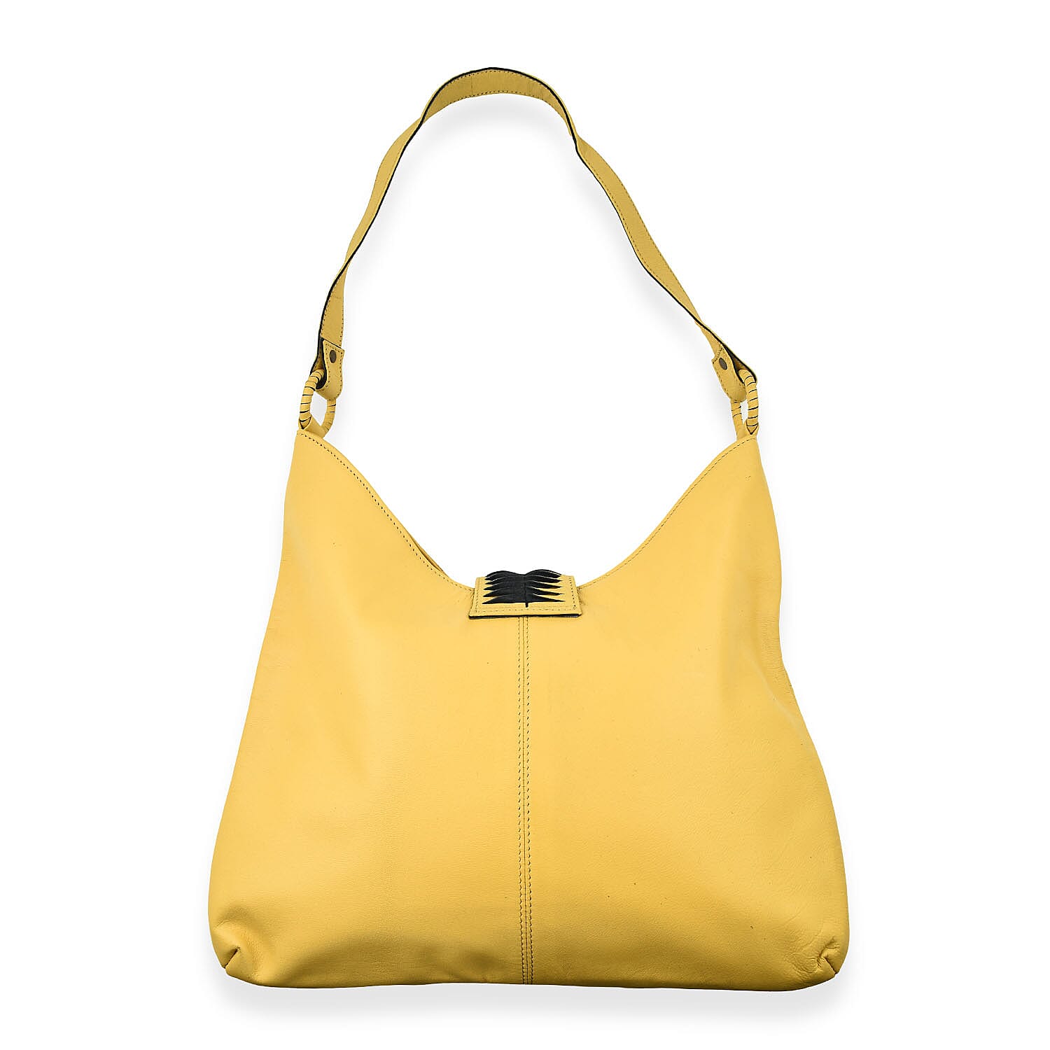 Set of 2 - Designer inspired 100% Genuine Leather Slouch Bag - Yellow