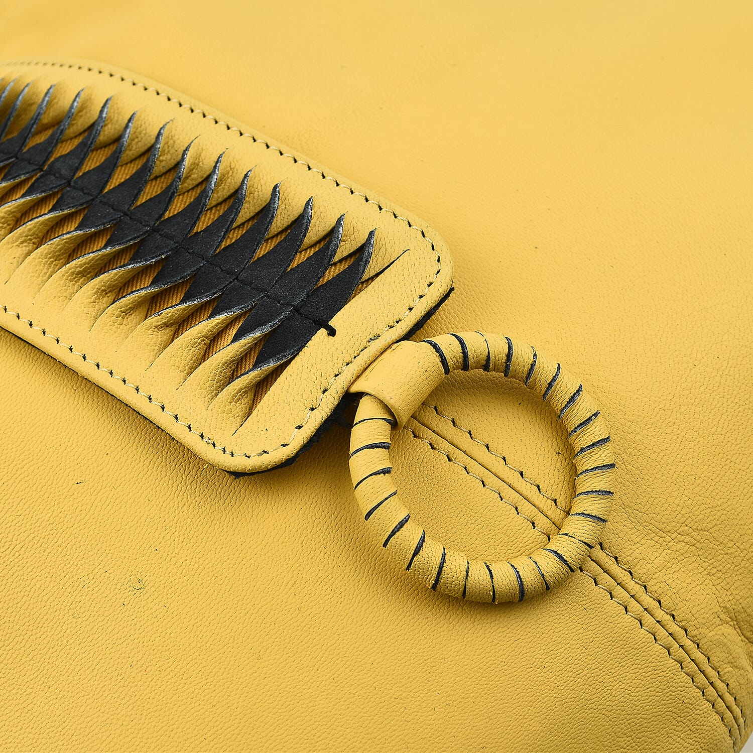 Set of 2 - Designer inspired 100% Genuine Leather Slouch Bag - Yellow