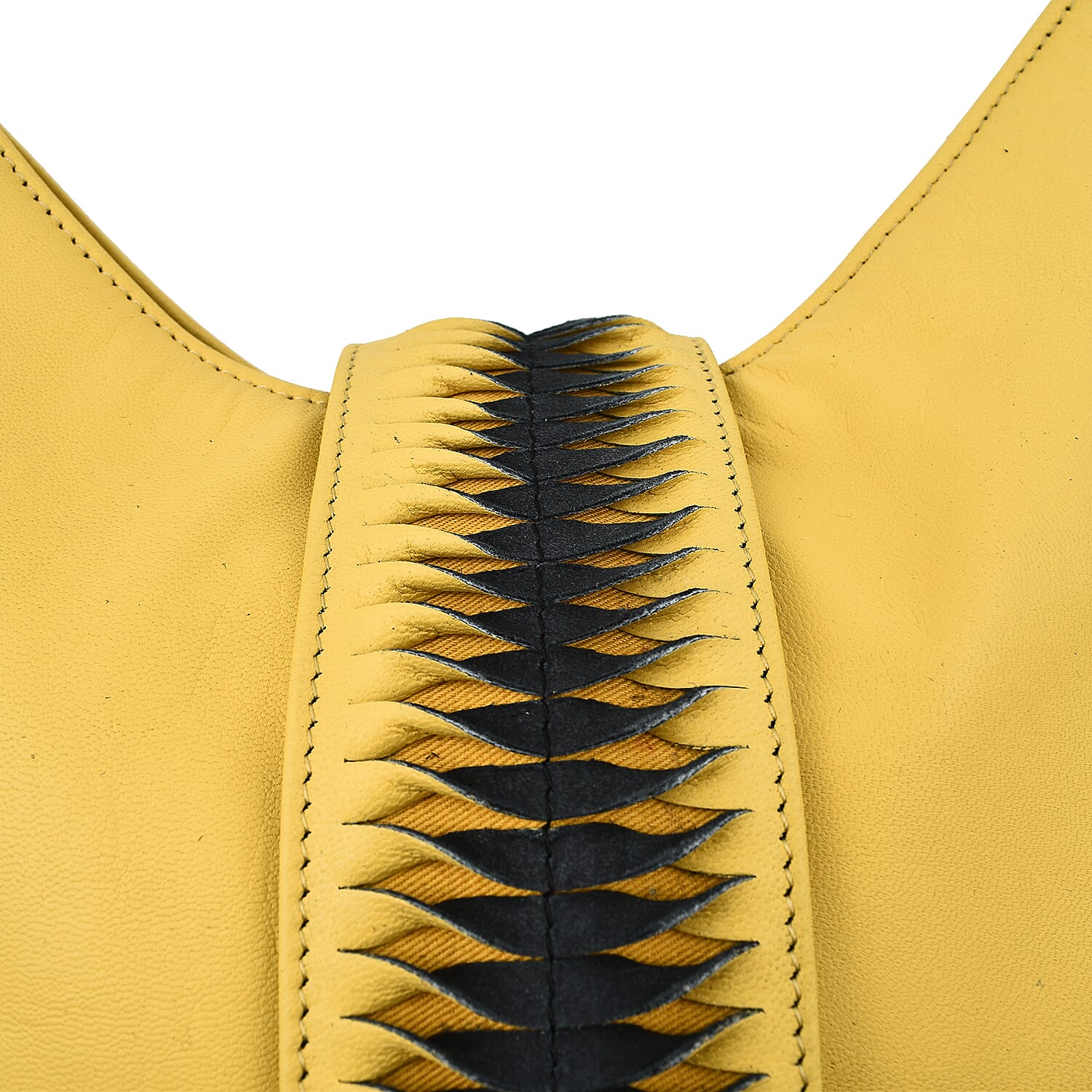 Set of 2 - Designer inspired 100% Genuine Leather Slouch Bag - Yellow