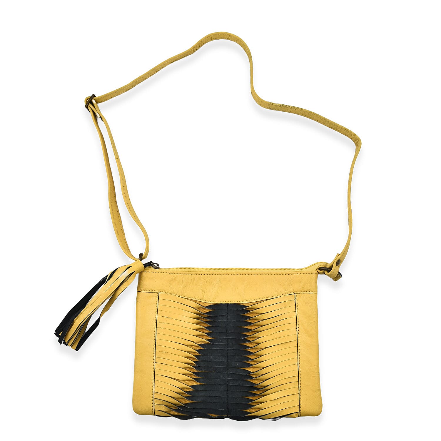 Set of 2 - Designer inspired 100% Genuine Leather Slouch Bag - Yellow