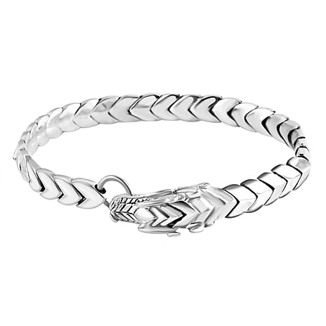 Royal Bali Collection Sterling Silver Dragon Bracelet (Size - 8), Silver Wt. 42.19 Gms.