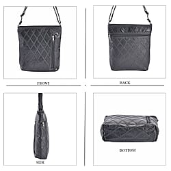 Sheepskin Leather Solid Shoulder Bag (Size 25x24x5 cm) - Brown & Black