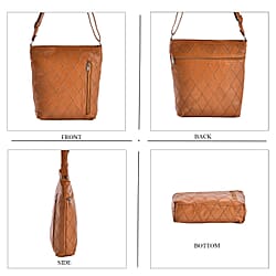 Sheepskin Leather Solid Shoulder Bag (Size 25x24x5 cm) - Brown & Black