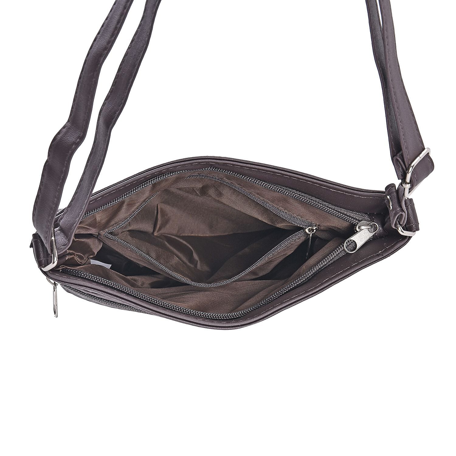 Sheepskin Leather Solid Shoulder Bag (Size 25x24x5 cm) - Brown & Black