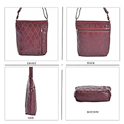 Sheepskin Leather Solid Shoulder Bag (Size 25x24x5 cm) - Brown & Black