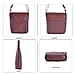Sheepskin Leather Solid Shoulder Bag (Size 25x24x5 cm) - Burgundy & Black