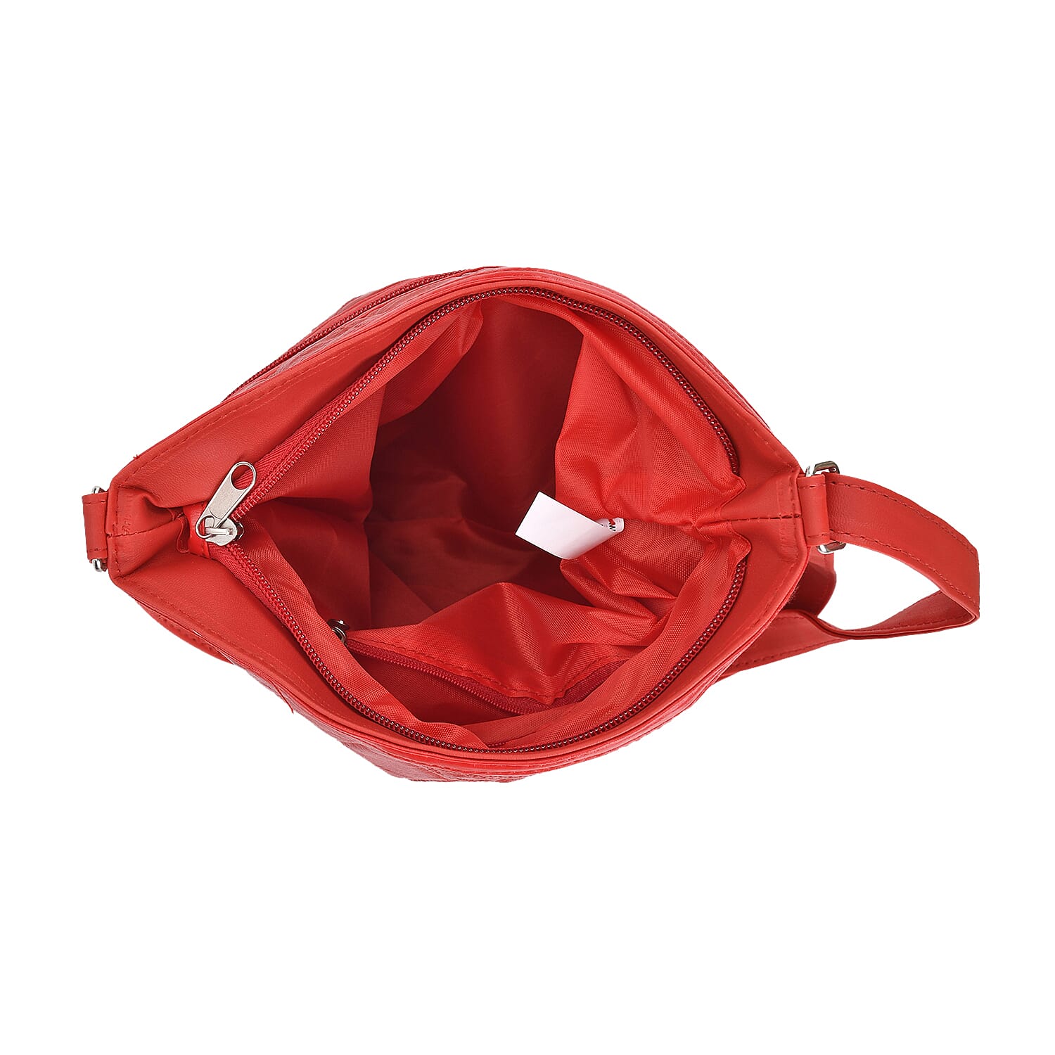 Sheepskin Leather Solid Shoulder Bag (Size 25x24x5 cm) - Red & Black