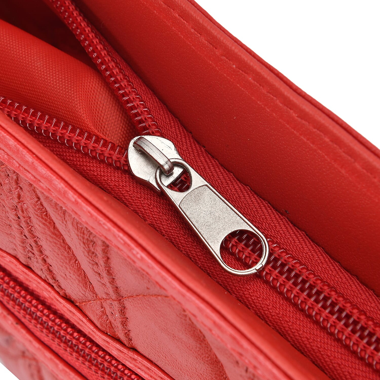 Sheepskin Leather Solid Shoulder Bag (Size 25x24x5 cm) - Red & Black