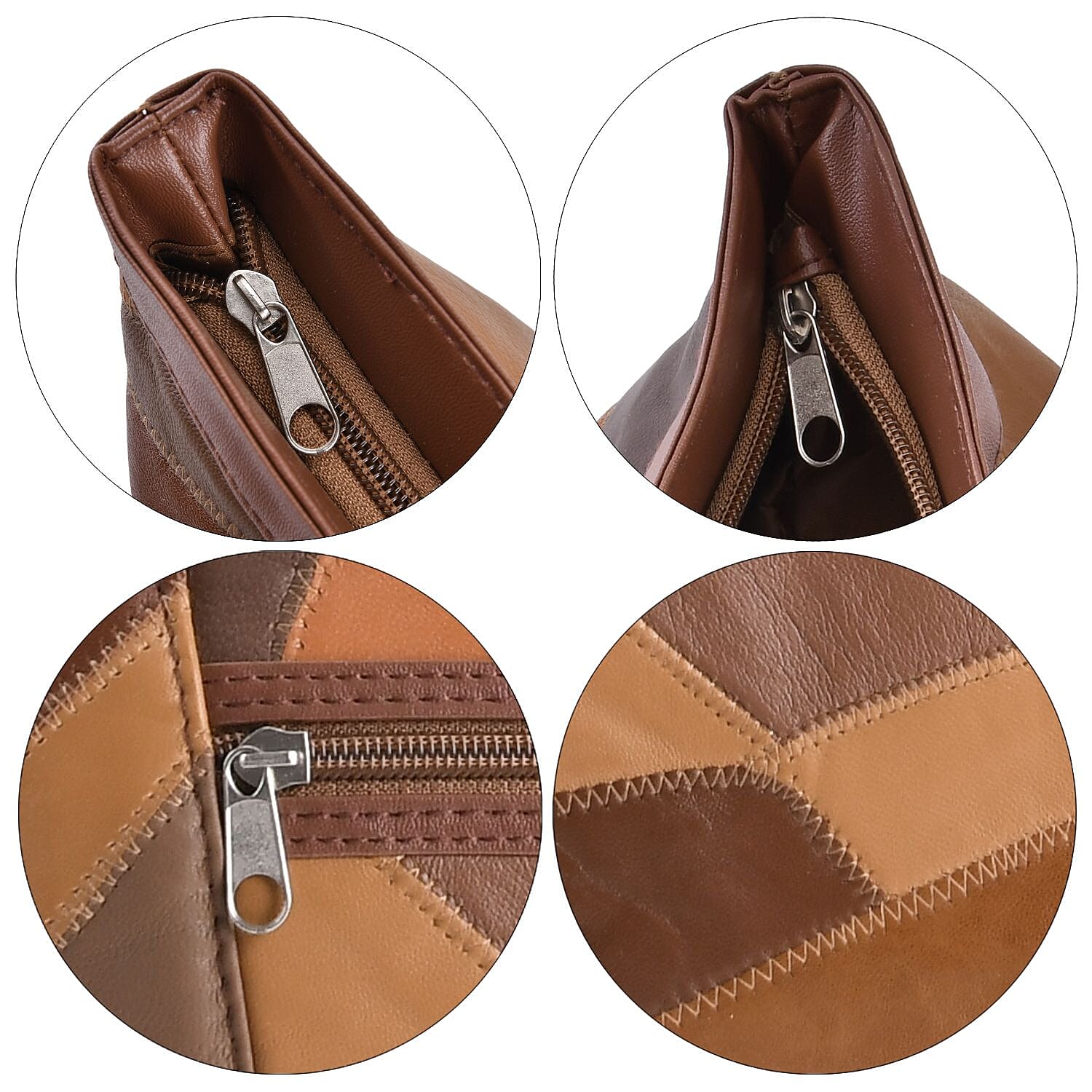 Patchwork Genuine Leather Shoulder Bag