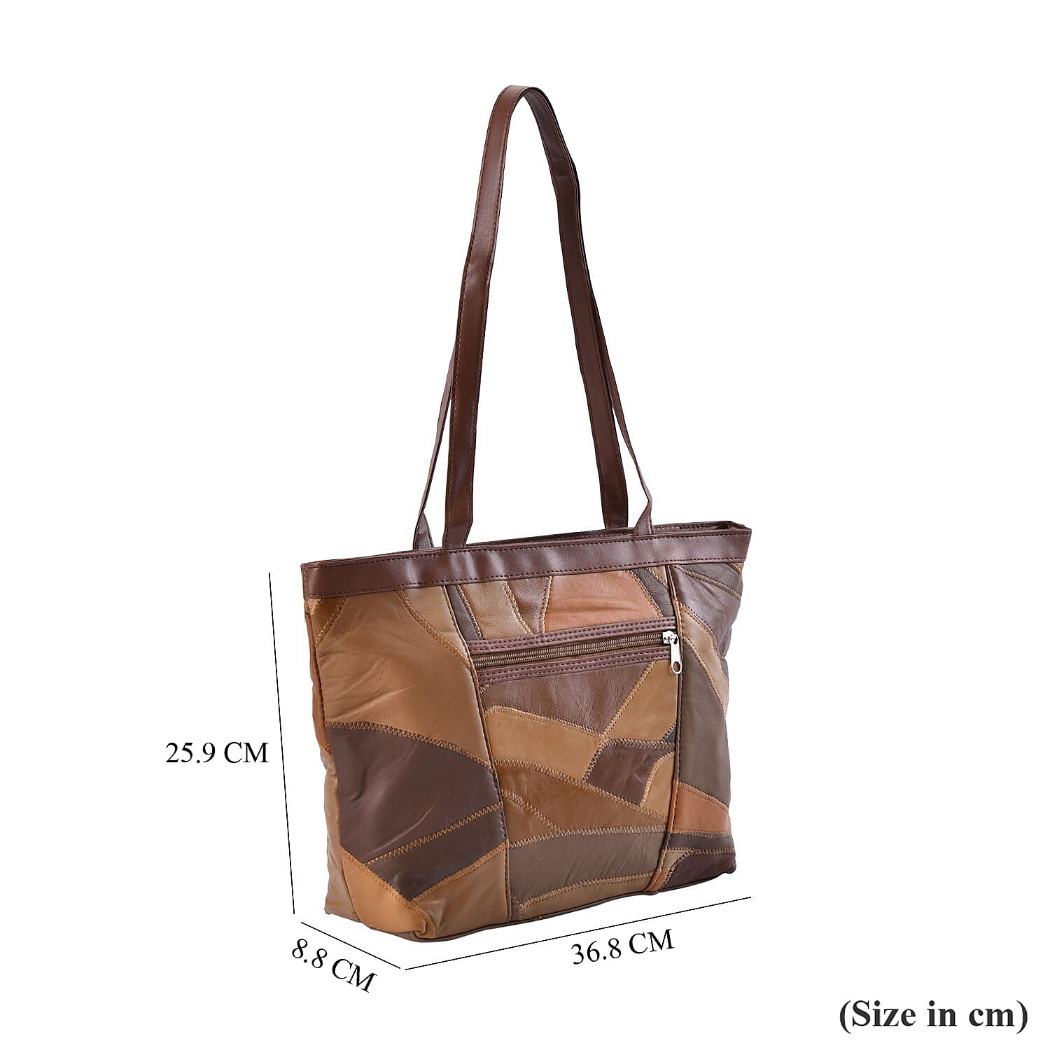 Patchwork Genuine Leather Shoulder Bag