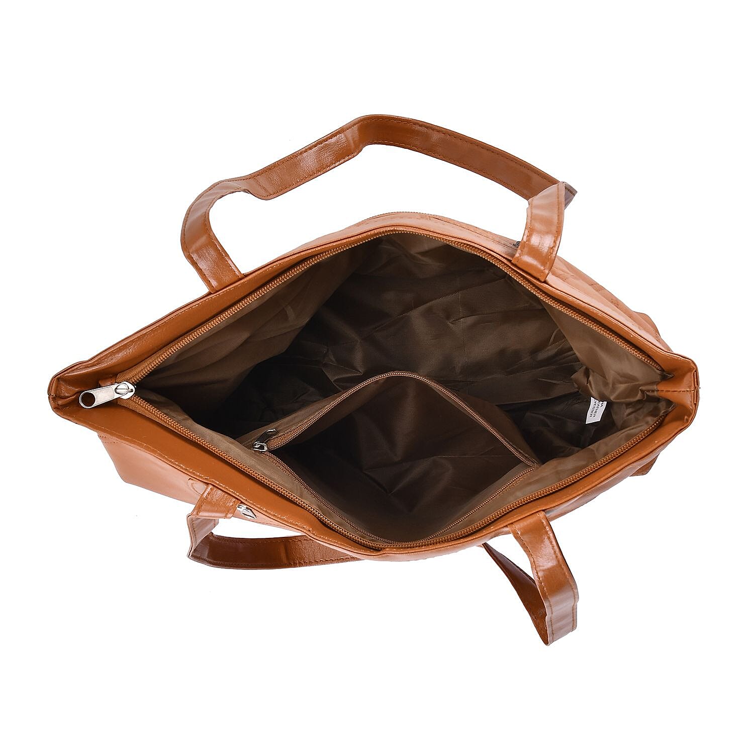 100% Genuine Leather Shoulder Bag (Size 37x25x9 cm) - Tan