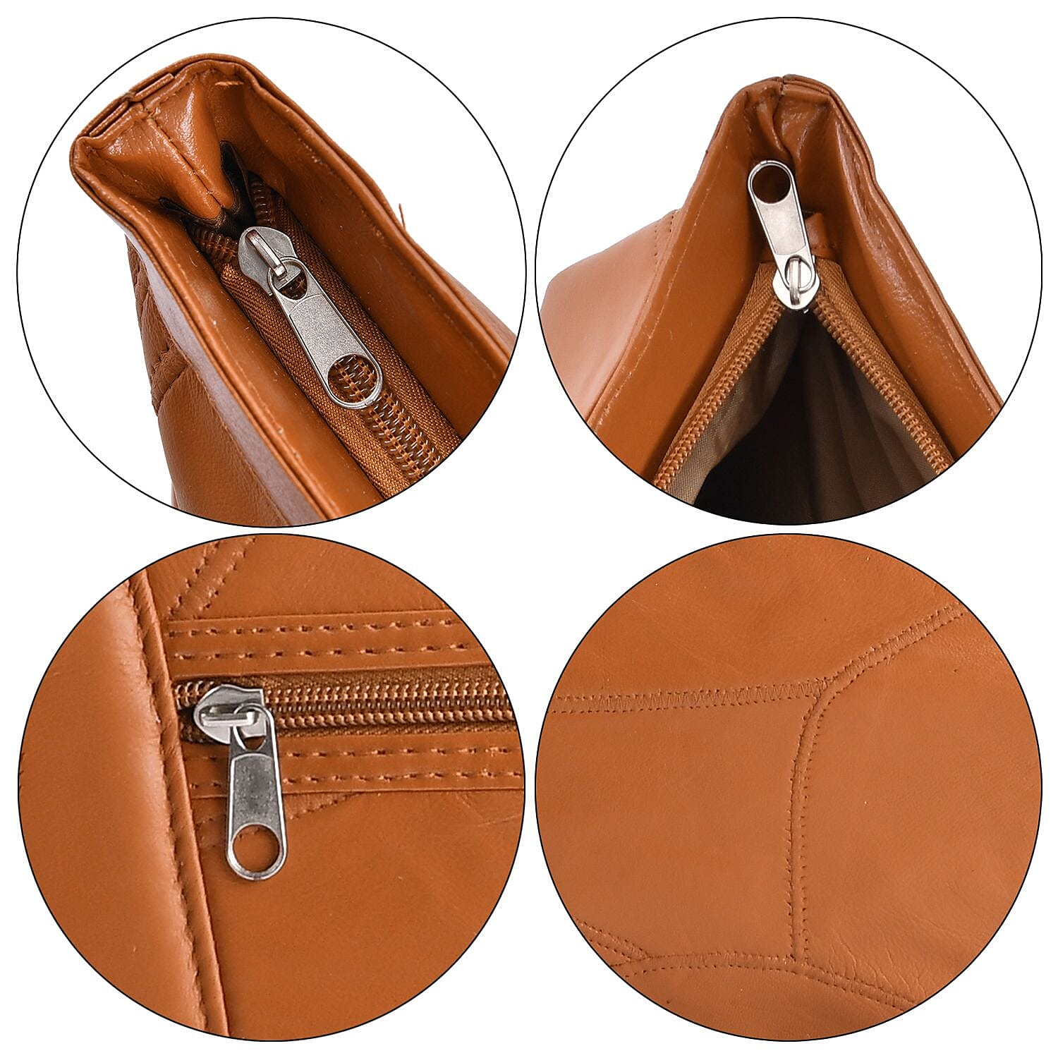 100% Genuine Leather Shoulder Bag (Size 37x25x9 cm) - Tan