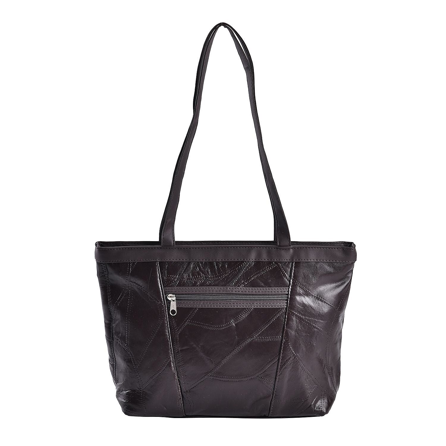 100% Genuine Leather Shoulder Bag - Brown