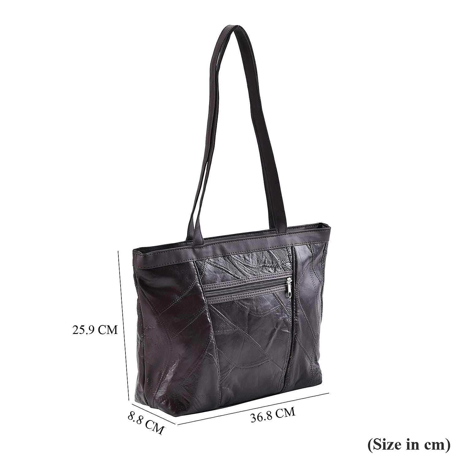 100% Genuine Leather Shoulder Bag - Brown