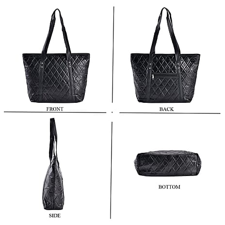 Closeout Deal - Genuine Leather Tote Bag (Size 40x30x10 cm) - Black