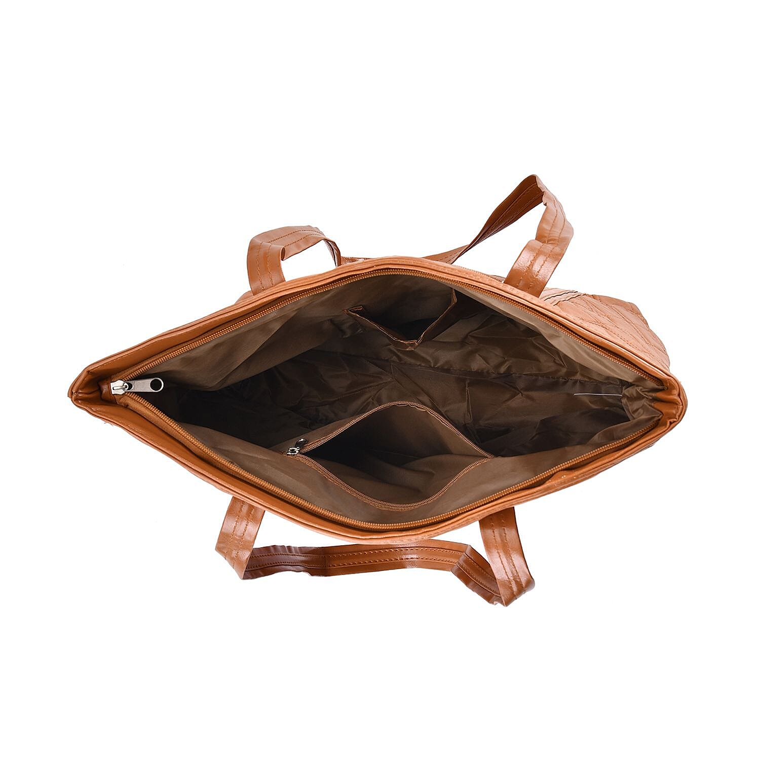 Closeout Deal - Genuine Leather Tote Bag (Size 40x30x10 cm) - Tan