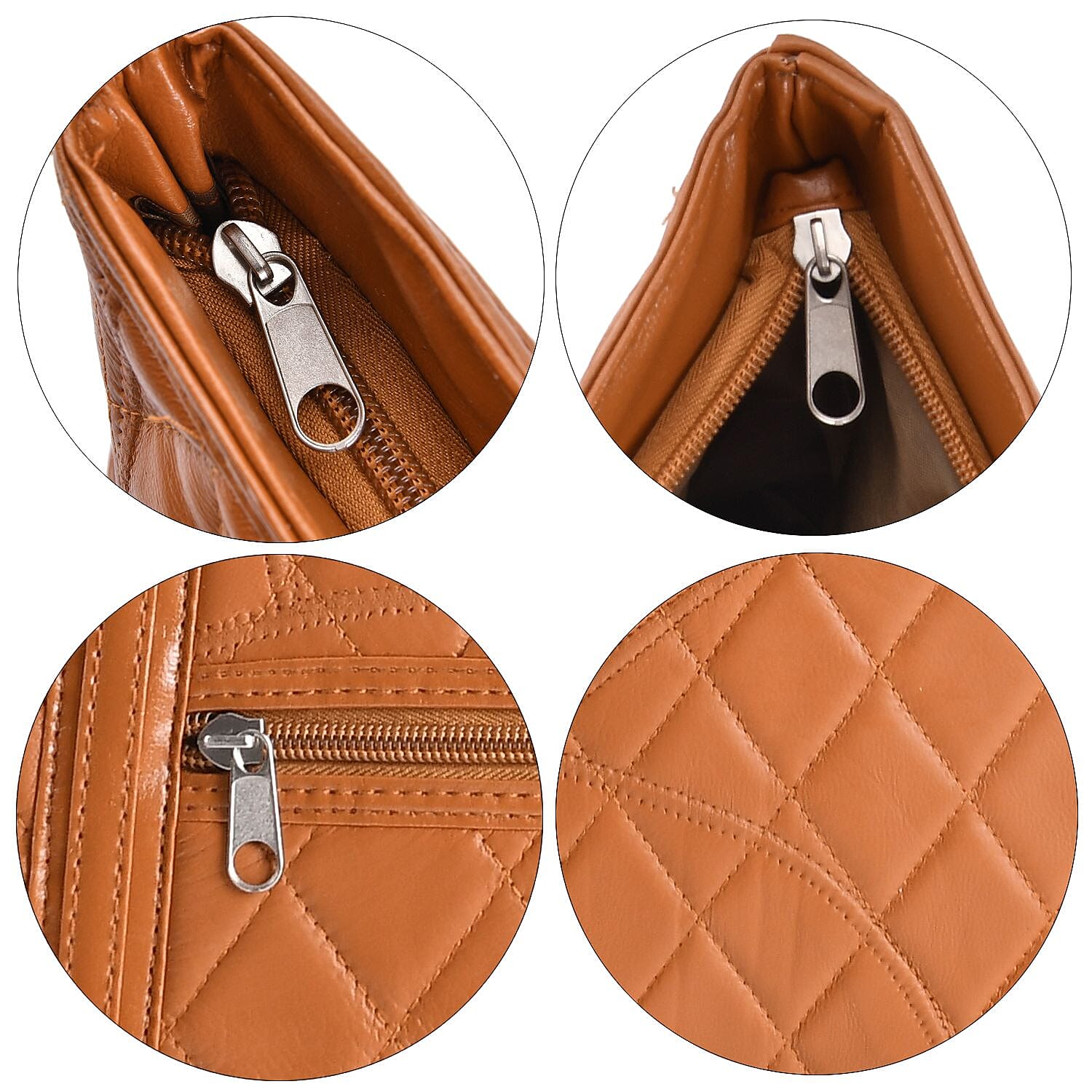 Closeout Deal - Genuine Leather Tote Bag (Size 40x30x10 cm) - Tan