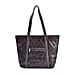  Genuine Leather Patch Work Shoulder Bag - Black