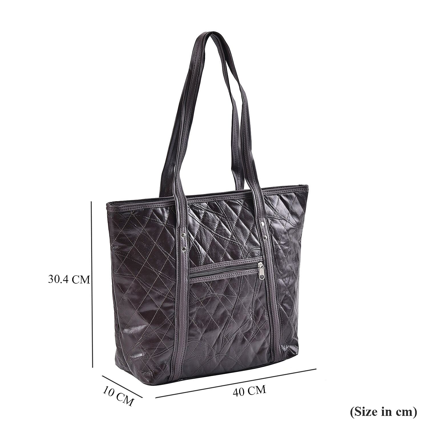 Closeout Deal - Genuine Leather Tote Bag (Size 40x30x10 cm) - Brown