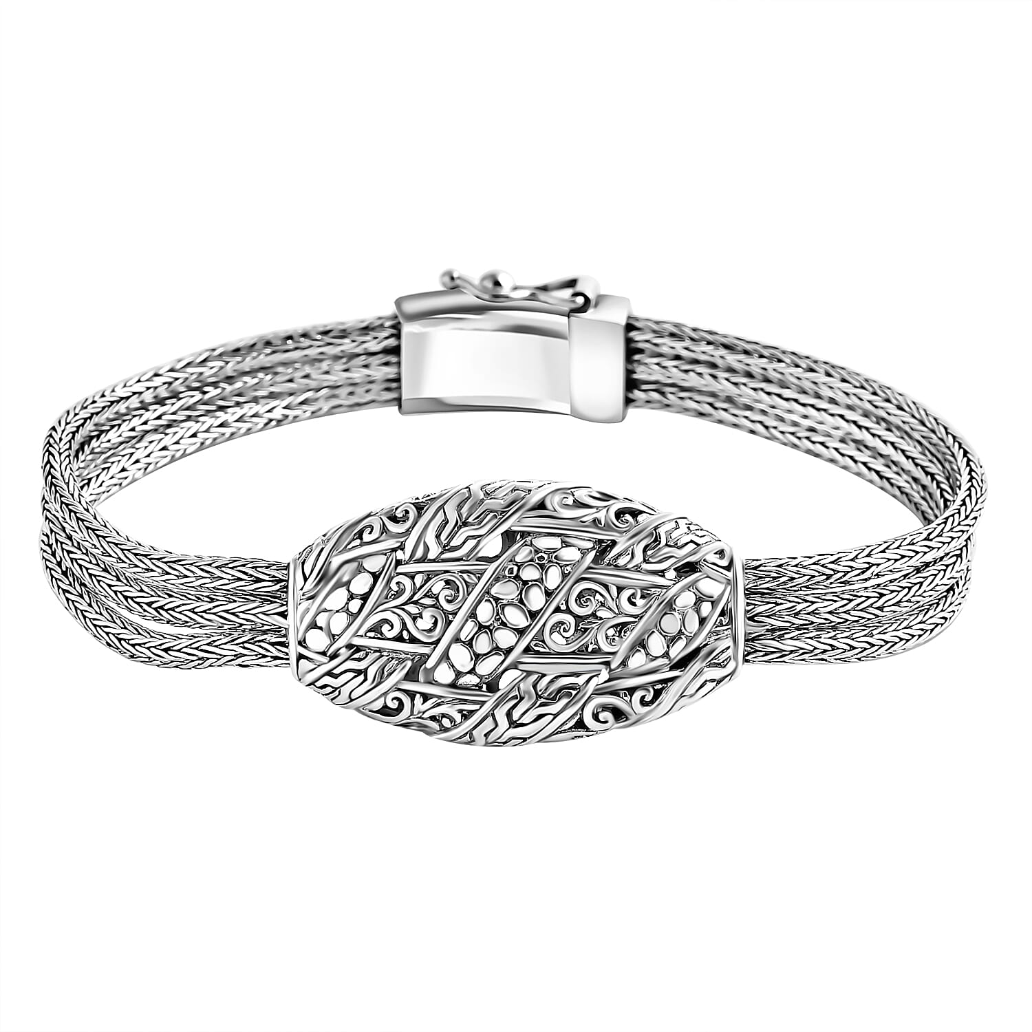 Royal Bali -Sterling Silver Bracelet (Size 7.5), Silver Wt. 26.30 Gms.