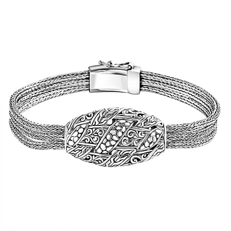 Royal Bali -Sterling Silver Bracelet (Size 8), Silver Wt. 28.00 Gms.